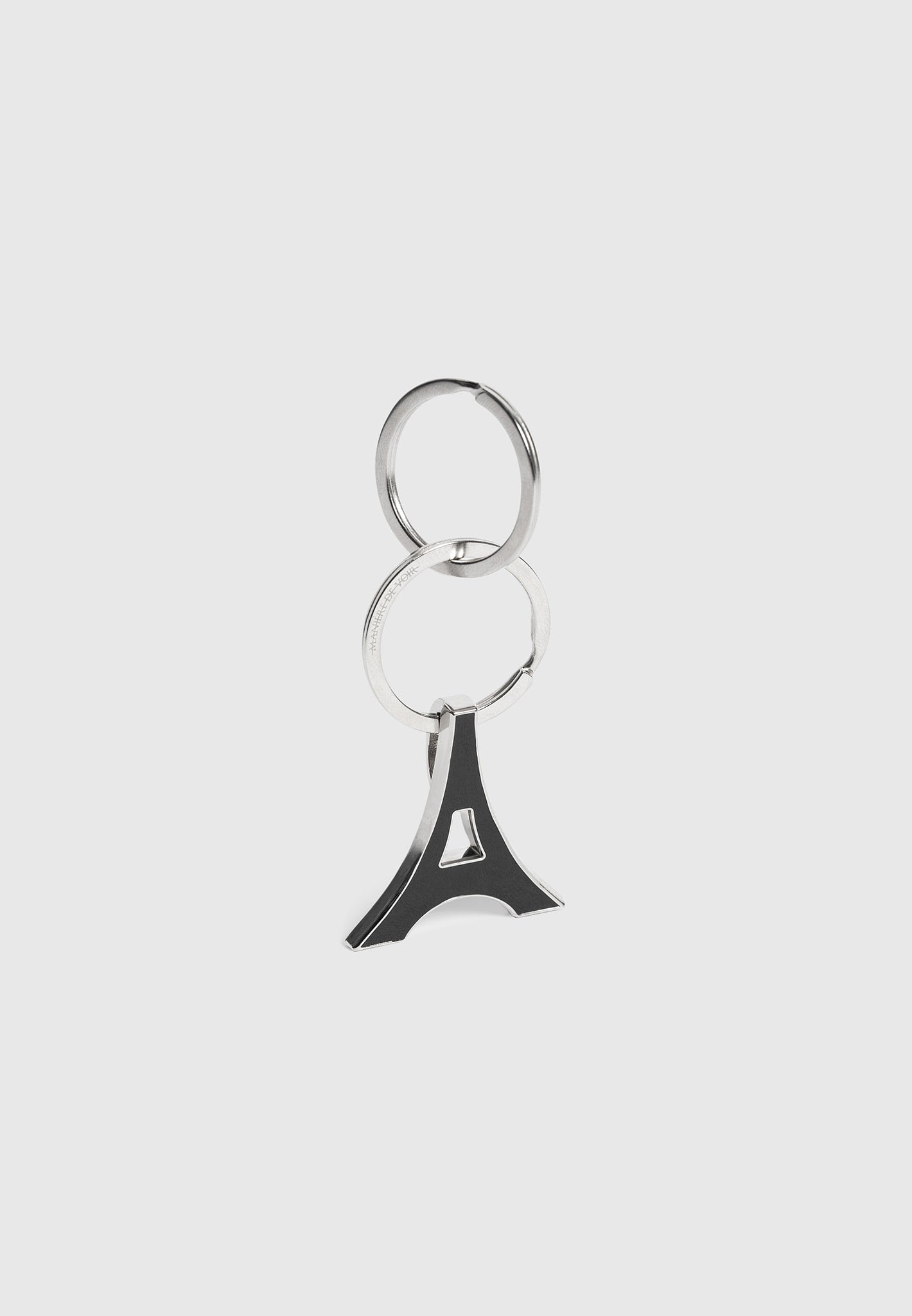Eiffel Enamel Key Ring - Black/Silver