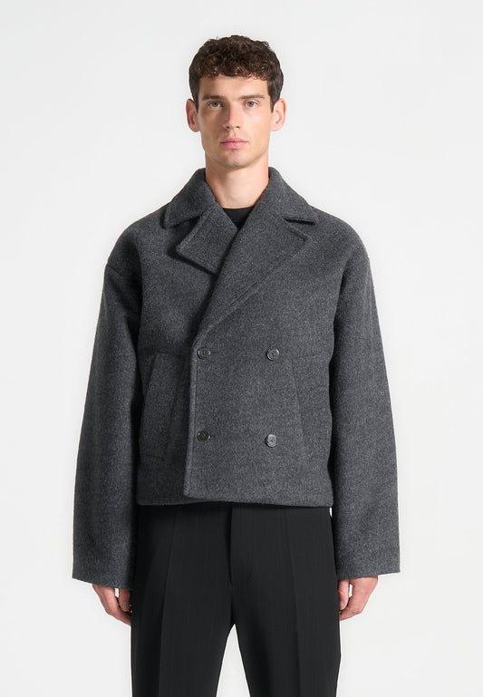 Double Breasted Wool Jacket - Grey