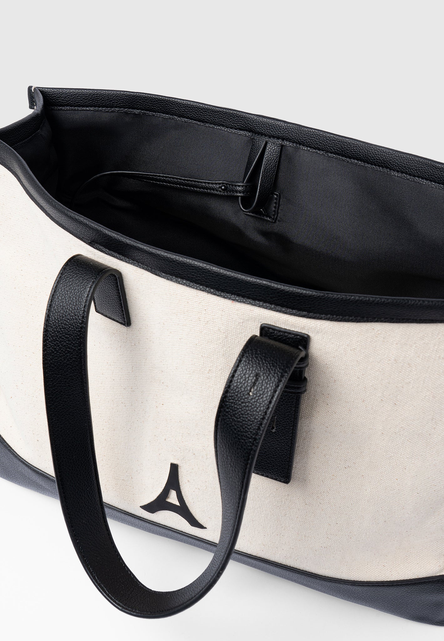 Eiffel Detail Canvas Tote Bag - Beige/Black