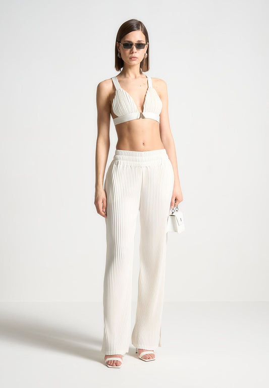 Pleated Eiffel Bralette - Off White